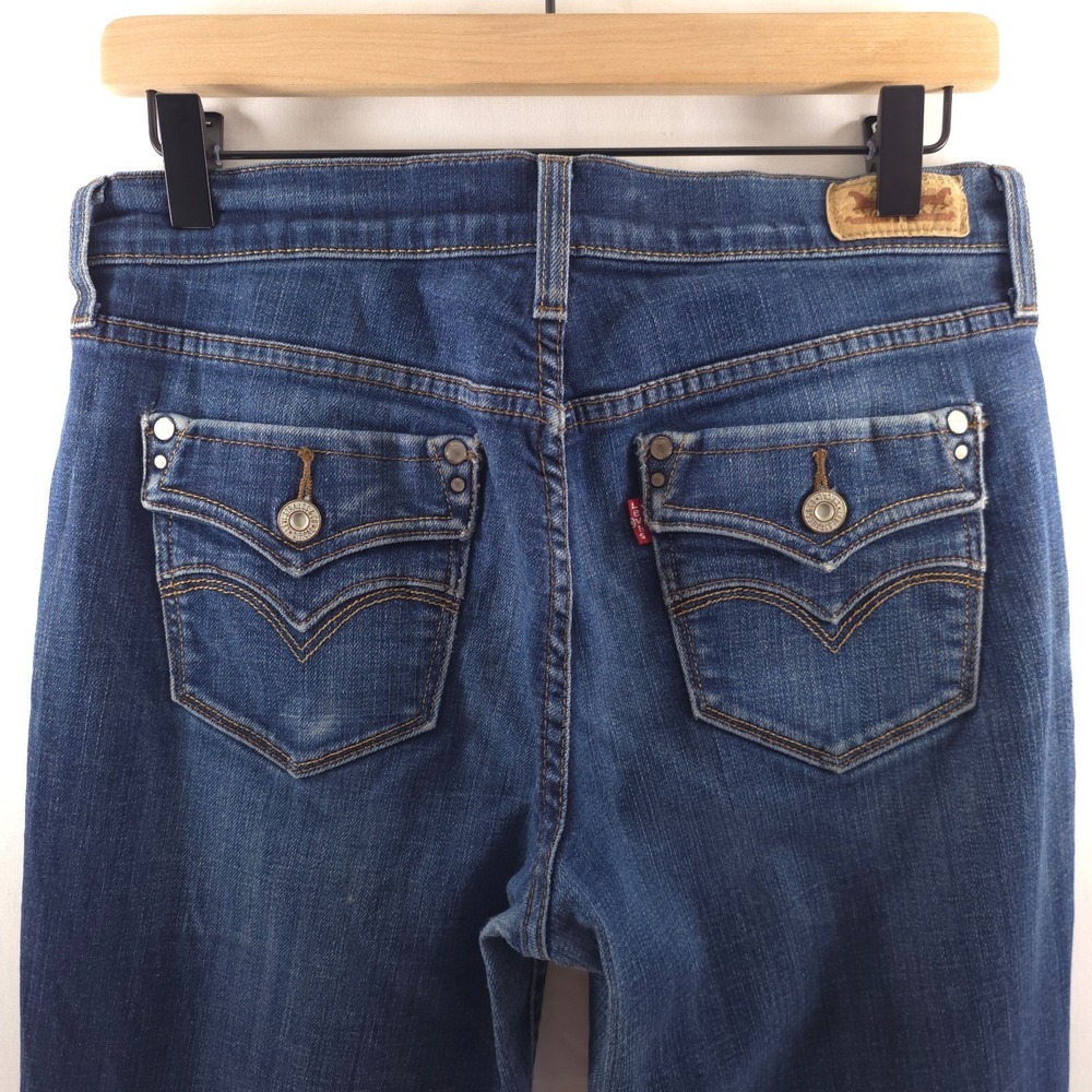 Levis Women‎ Jeans 505 Straight Leg 6 S Blue Mid Rise Button Flap Pockets - Picture 4 of 13